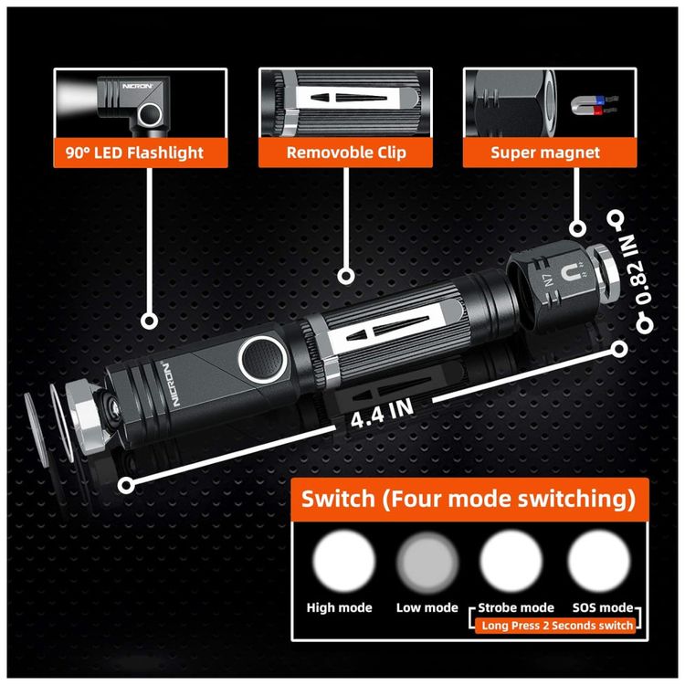 Lanterna-LED-N7-600-Lumens-Porta-USB-4-Modos-de-Iluminacao-a-foto-2