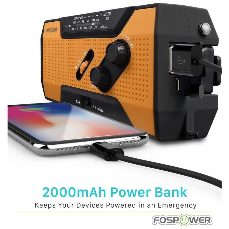 Lanterna-LED-Radio-Portatil-NOAA-AM-FM-Carregador-USB-Banco-foto-1