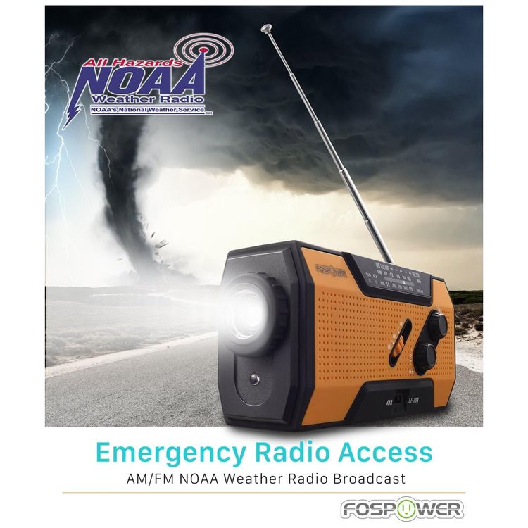 Lanterna-LED-Radio-Portatil-NOAA-AM-FM-Carregador-USB-Banco-foto-2