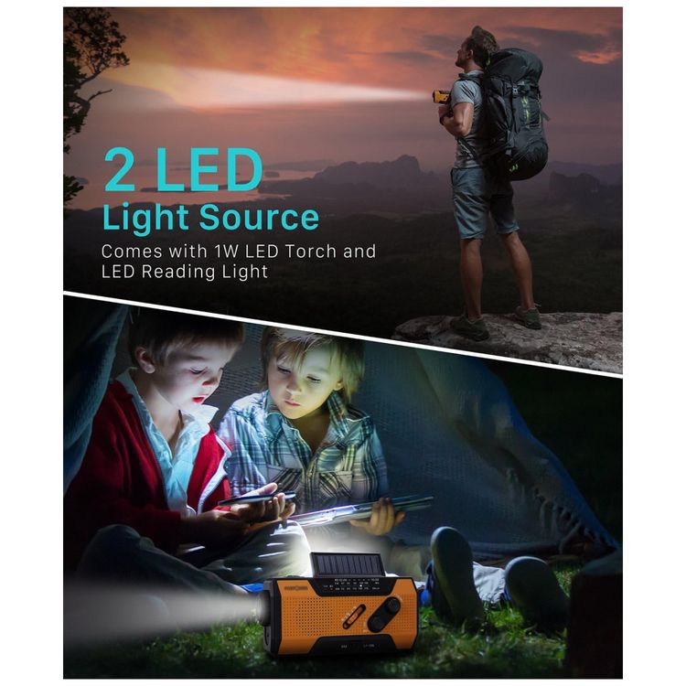 Lanterna-LED-Radio-Portatil-NOAA-AM-FM-Carregador-USB-Banco-foto-3