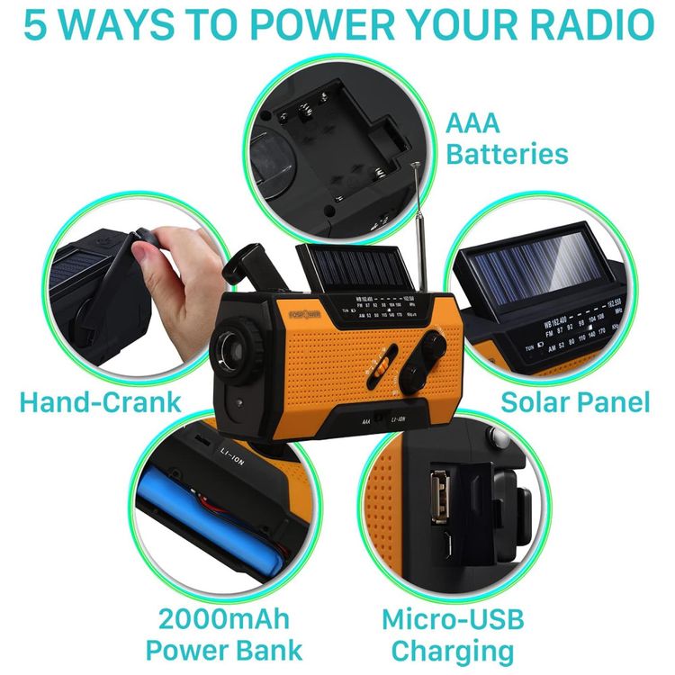 Lanterna-LED-Radio-Portatil-NOAA-AM-FM-Carregador-USB-Banco-foto-4