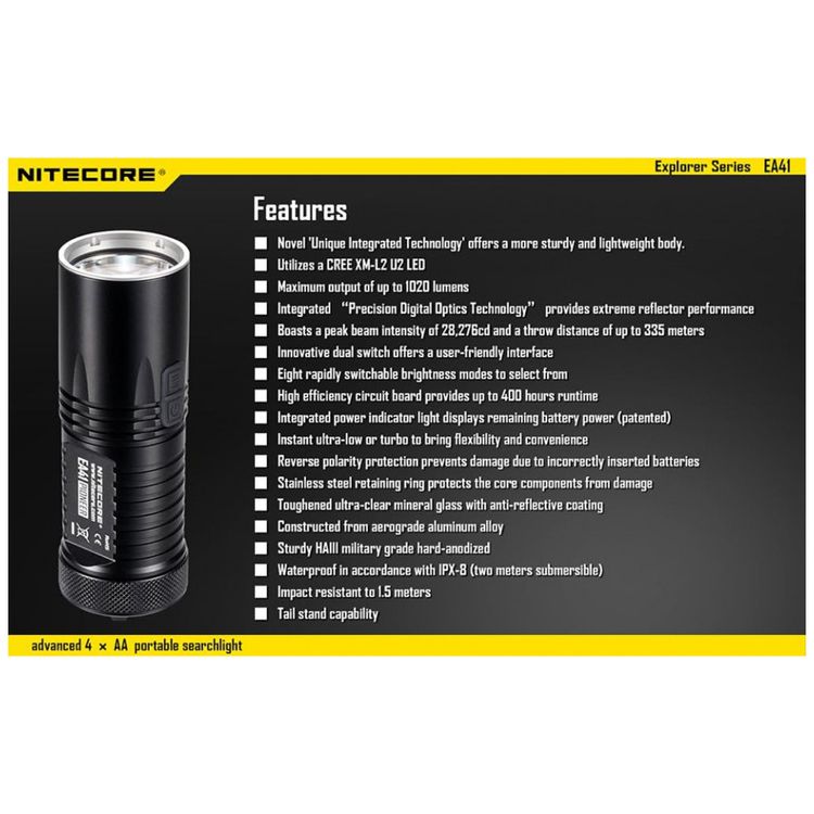 Lanterna-EA41-1020-Lumens-NITECORE-WAWNCEA41-Preto-foto-2