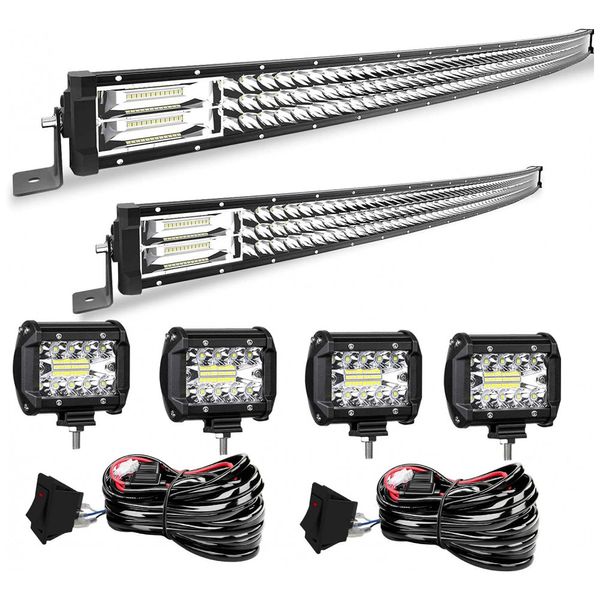 Farol-de-Milha-LED-Off-Road-Barra-de-Luz-711W-Curvo-132cm-foto-0