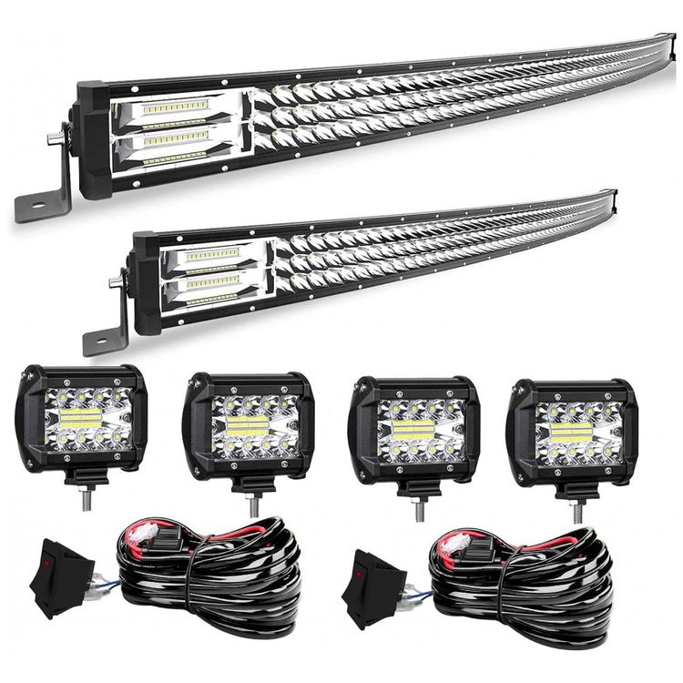 Farol-de-Milha-LED-Off-Road-Barra-de-Luz-711W-Curvo-132cm-foto-0
