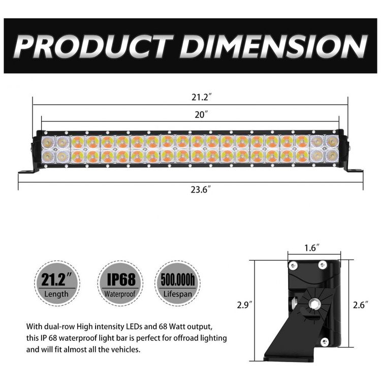 Farol-de-Milha-LED-Off-Road-508cm-8000-Lumens-100W-Dupla-foto-1