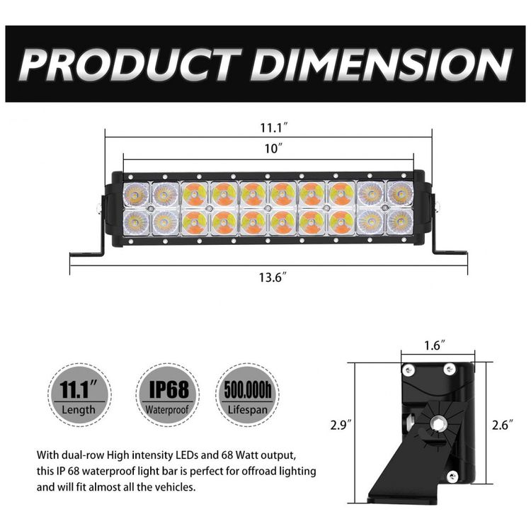 Farol-de-Milha-LED-Off-Road-305cm-68W-5000-Lumens-Fileira-foto-1