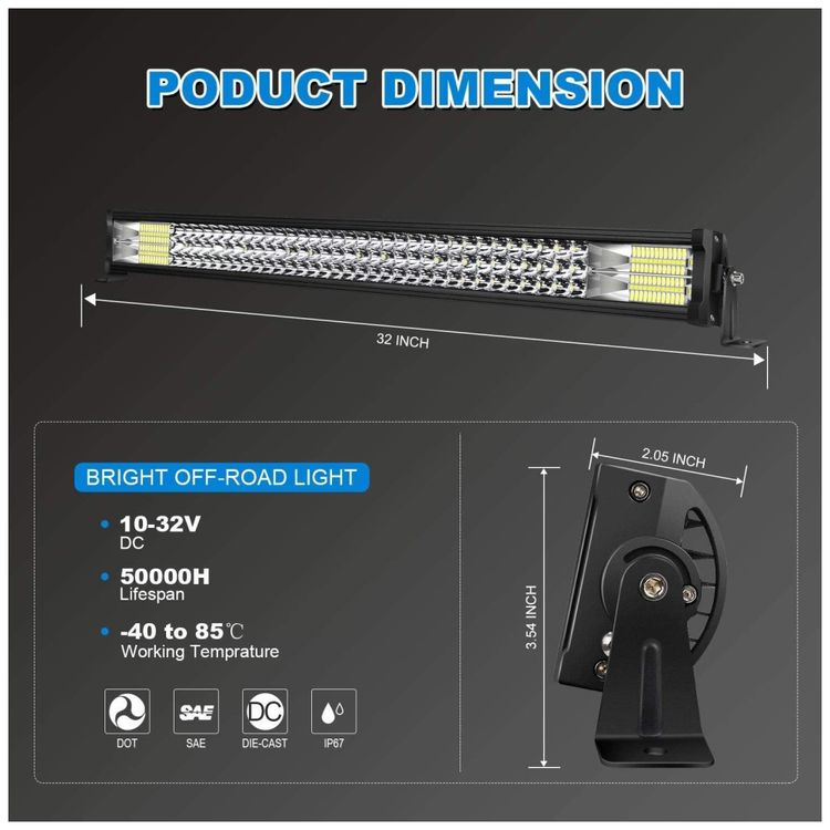 Farol-de-Milha-LED-Off-Road-Triple-Row-6000K-441W-Aluminio-foto-1