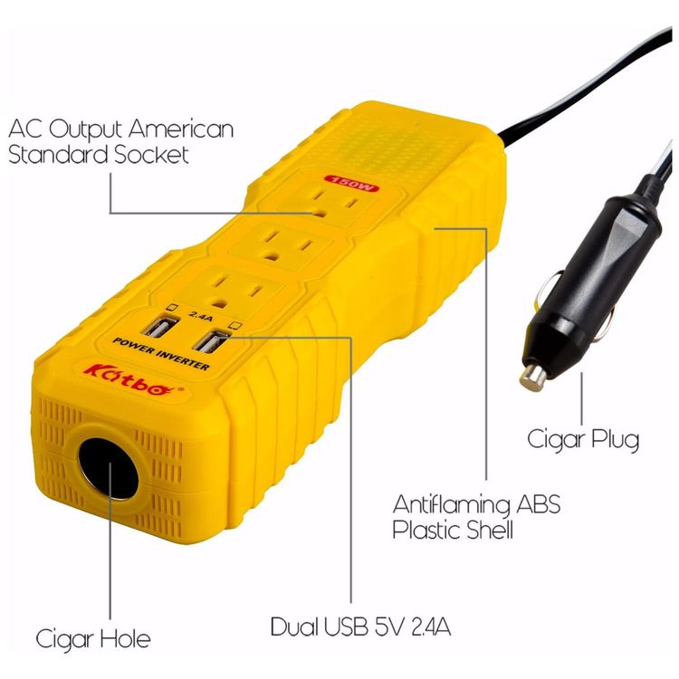Inversor-de-Potencia-150W-DC-12V-para-AC-3-Tomadas-2-USB-foto-1