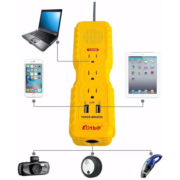 Inversor-de-Potencia-150W-DC-12V-para-AC-3-Tomadas-2-USB-foto-2