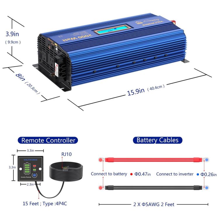 Inversor-de-Potencia-2000W-DC-12V-para-AC-3-Tomadas-2-USB-foto-2