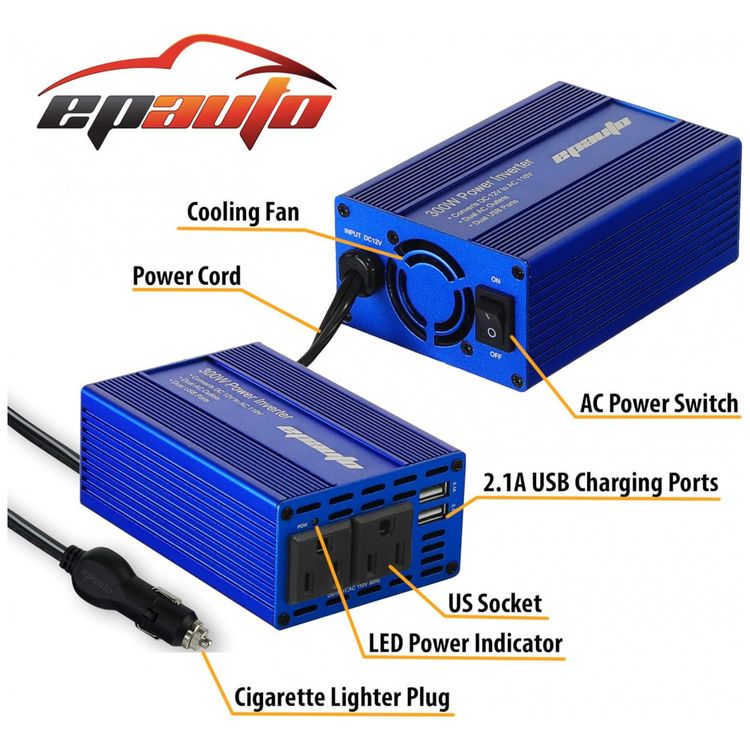 Inversor-de-Potencia-300W-DC-12V-para-AC-Tomada-Dupla-e-USB-foto-1