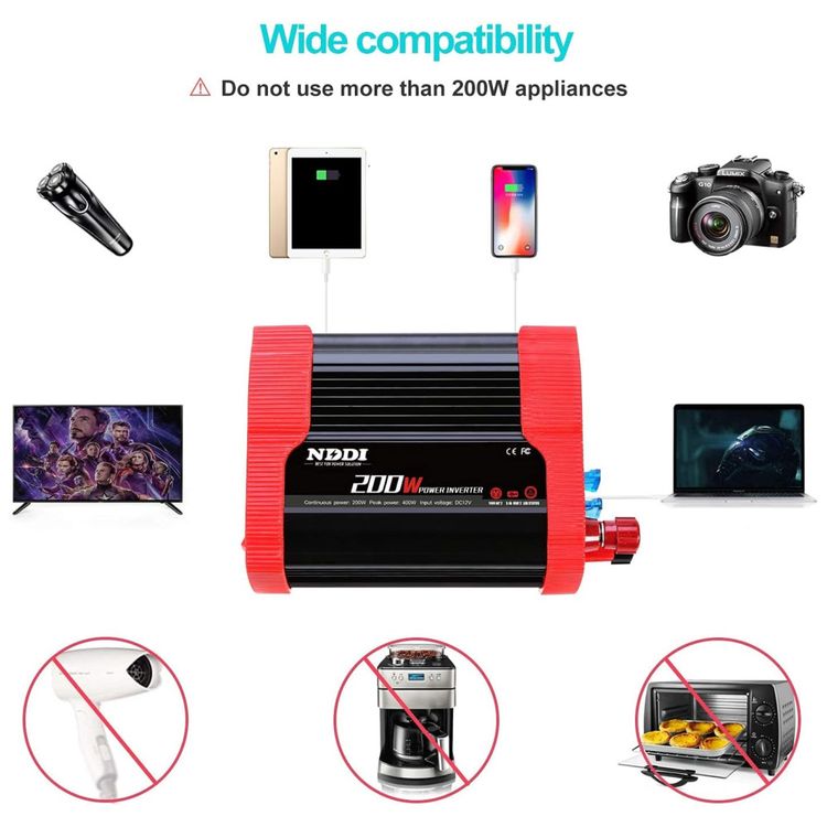 Inversor-de-Potencia-200W-12V-Para-AC-2-Tomadas-2-USB-foto-3