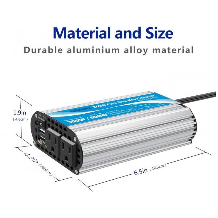NDDI-Inversor-de-Potencia-300W-12V-Para-AC-2-Tomadas-2-USB-foto-5