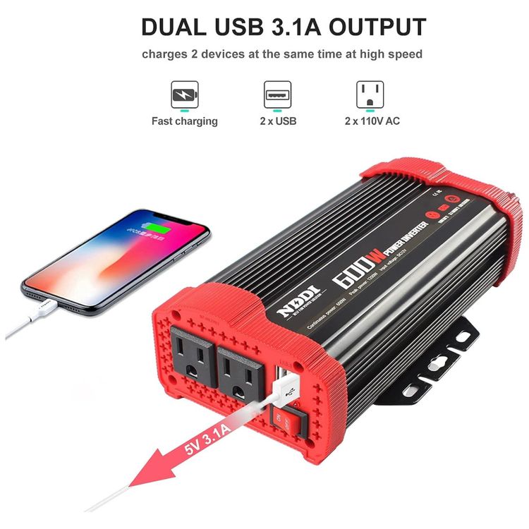 Inversor-de-Potencia-600W-12V-Para-AC-2-Tomadas-USB-110v-foto-2