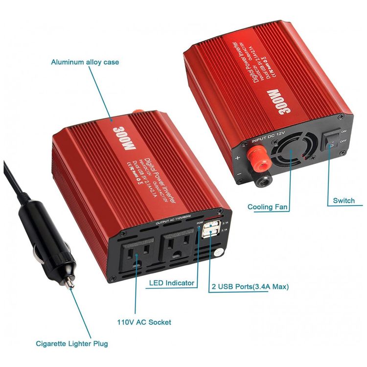 Inversor-de-Potencia-300W-DC-12V-para-AC-Porta-USB-4.8A-foto-1