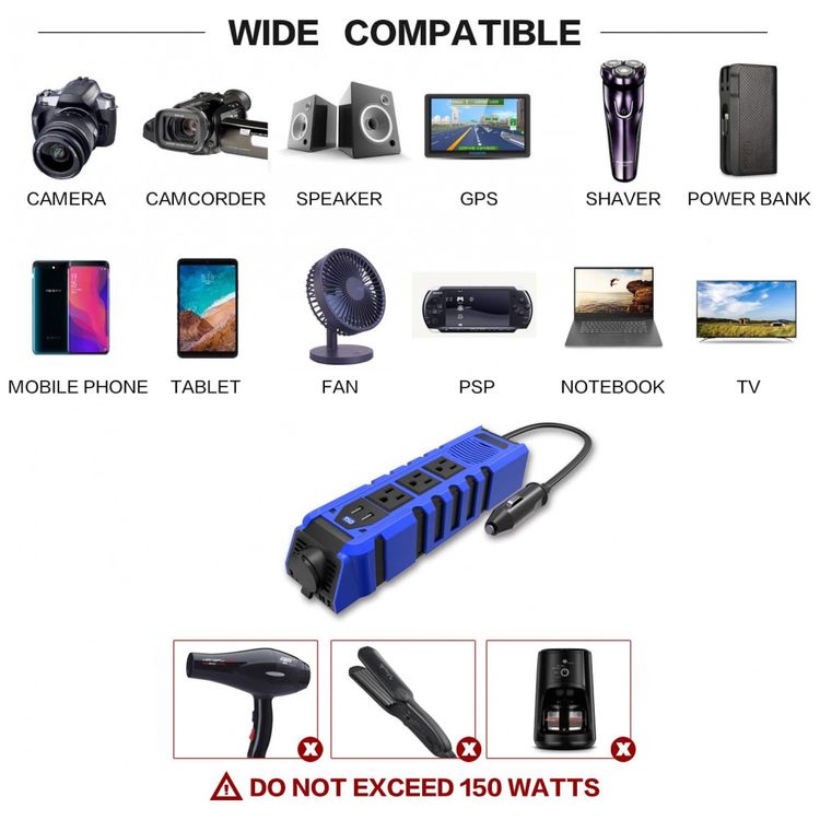 Inversor-de-Potencia-150W-DC-12V-para-AC-3-Tomadas-e-2-USB-foto-3