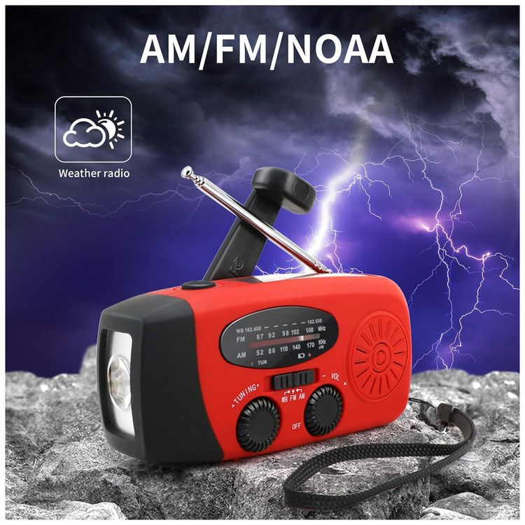 Radio-AM-FM-e-NOAA-1000mAh-Bateria-Solar-Manivela-de-Recarga-foto-1