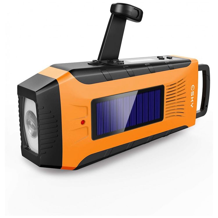 Radio-AM-FM-e-NOAA-2000mAh-Com-Bateria-Solar-ou-Manivela-de-foto-0