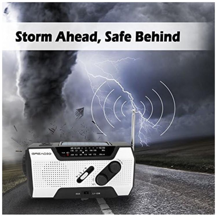 Radio-AM-FM-NOAA-Recarregavel-Manivela-Solar-Carregador-foto-1