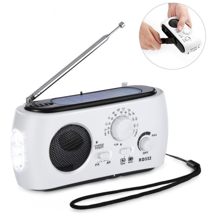Radio-Portatil-Recarregavel-Manivela-e-Solar-AM-FM-NOAA-foto-0