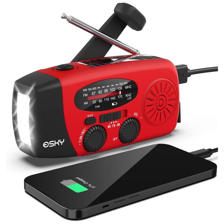 Radio-NOAA-AM-FM-Lanterna-Ristente-a-Agua-Manivela-Solar-foto-0