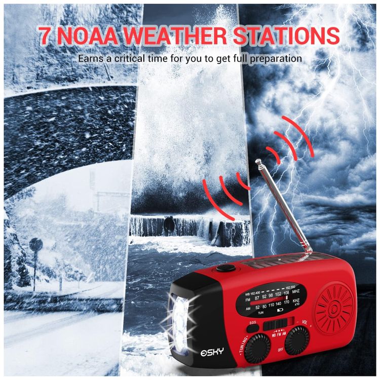 Radio-NOAA-AM-FM-Lanterna-Ristente-a-Agua-Manivela-Solar-foto-1