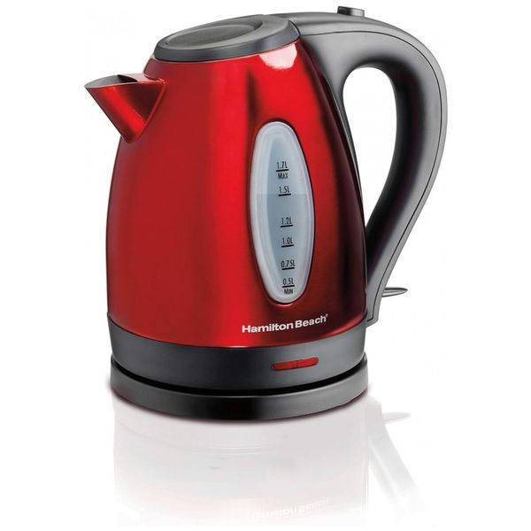 Chaleira Elétrica 1,7 L, Aço Inoxidável, 110v, HAMILTON BEACH 40885, Vermelho