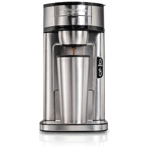 Cafeteira Elétrica Programável Scoop Café de 400 ml em 2,5 Min. Fácil de Limpar Aço Inoxidável, HAMILTON BEACH 49981A, Cinza