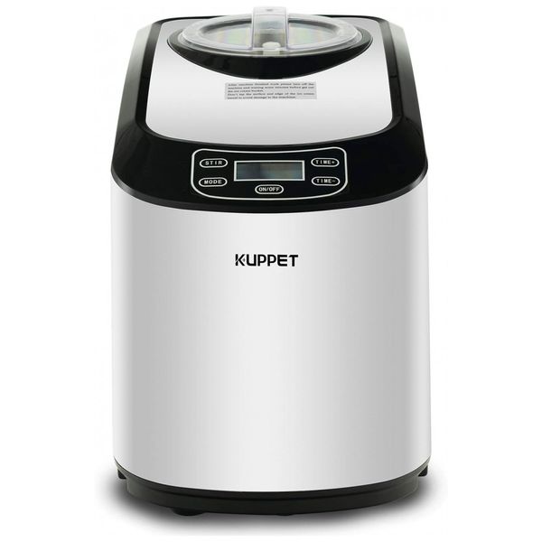 Sorveteira 1,4 Litros Temporizador de Desligamento Automático LCD Fácil de Limpar, KUPPET, Prateado
