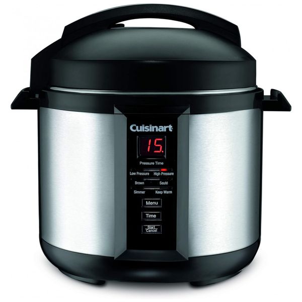 Panela de Pressão Elétrica 3.8 Litros, Aço Inoxidável, 110V 1000W, CUISINART CPC 400, Preta e Prata