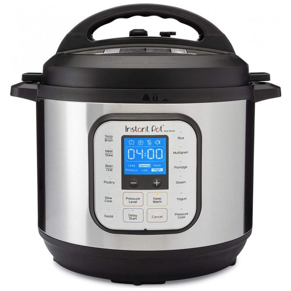 Panela de Pressão Elétrica 7 em 1 Programável, 7.6 Litros,  Aço Inoxidável, 110V 1200W, Instant Pot Duo Nova, Preto e Prata