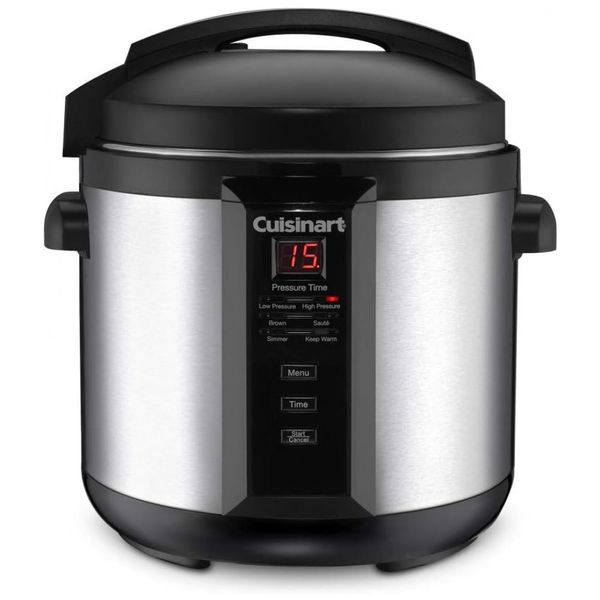 Panela de Pressão Elétrica 5.6 Litros, Aço Inoxidável, 110V 1000W, CUISINART CPC 600N1, Prata e Preta