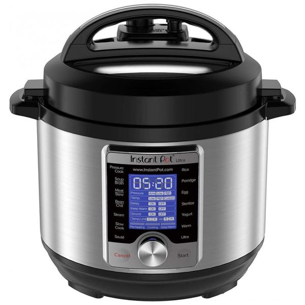 Panela de Pressão Elétrica 2.8 Litros 10 em 1 Programável, 110V 700W, Instant Pot Ultra Mini, Preta e Prata