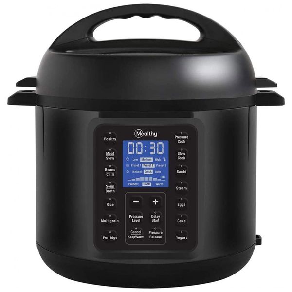 Panela de Pressão Elétrica, 9 em 1 Programável, 5.7 Litros, Aço Inoxidável, 110V 1000W, MEALTHY, Preto