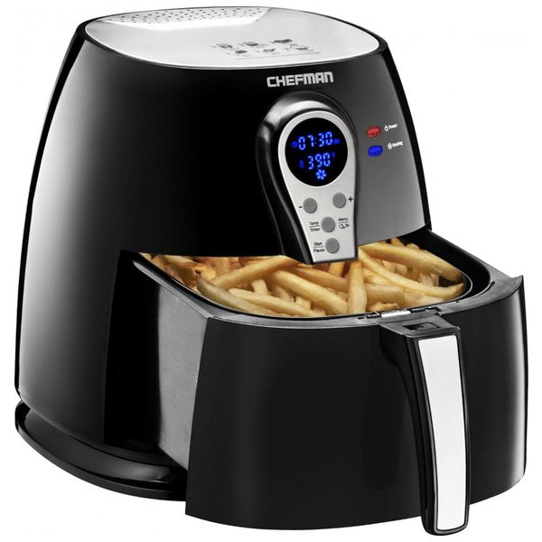 Fritadeira Elétrica Air Fryer 2.5L com Display Digital, Aço Inoxidável, 110V 1400W - CHEFMAN, Preta