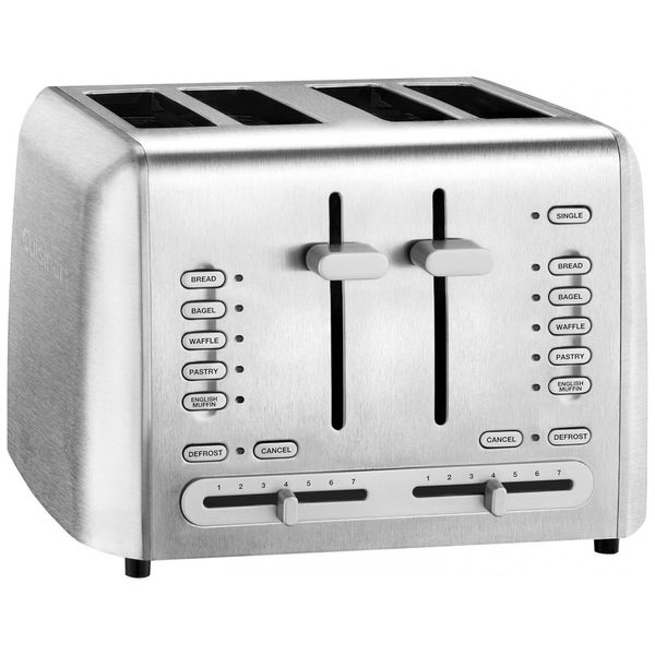 Torradeira Elétrica Custom Select, 4 Fatias, Com Painéis de Controle Duplos, 110v, CUISINART RBT 1285PC, Prateado