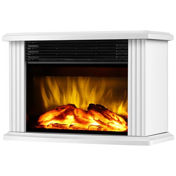 Mini Aquecedor Elétrico de Mesa em Lareira Elétrica, DONYER, Branco