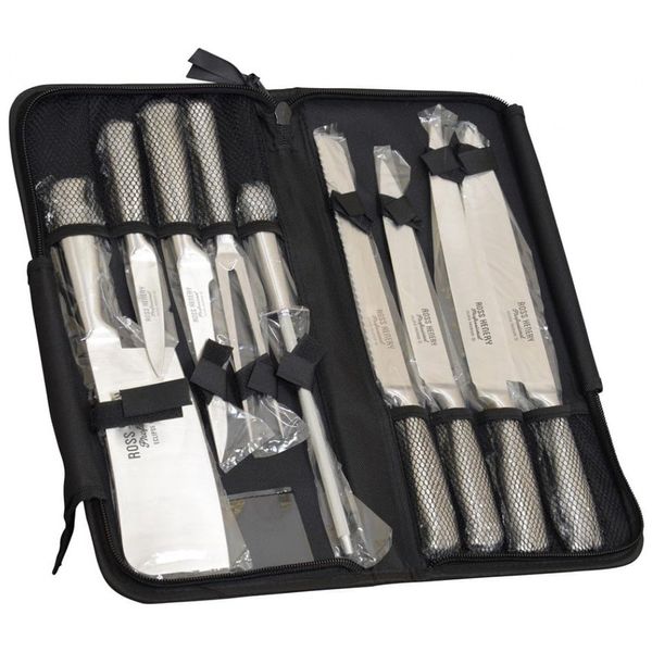 Conjunto de Facas Profissional Eclipse Premium em Maleta, Em Aço Inoxidável, 9 Peças, Grafite, escuro, ROSS HENERY PROFESSIONAL, Cinza escuro