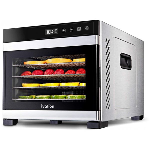 Desidratador de Alimentos, 6 Bandejas, Digital, 110v, IVATION IV FD60RSS, Preto