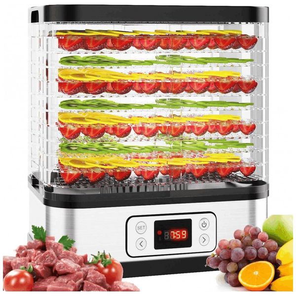 Desidratador de Alimentos, 8 Bandejas, e Transparente, 110v, MEYKEY , Prateado