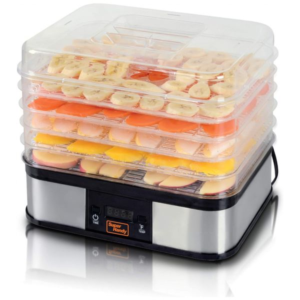Desidratador de Alimentos, 5 Bandejas, Timer Digital, 110v, SUPERHANDY, Prateado