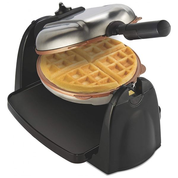 Máquina de Waffle, 4 Fatias, Aço Inoxidável, 110v, HAMILTON BEACH 26031, Prateado