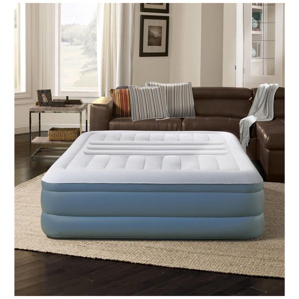 Colchão Inflável Lux Queen, LUMBAR, Azul