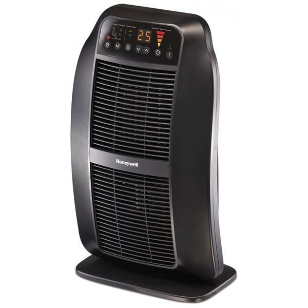 Aquecedor Elétrico de Cerâmica com Controle Digitais e Termostato Programável, 110V 1500W, HONEYWELL HCE840B, Preto