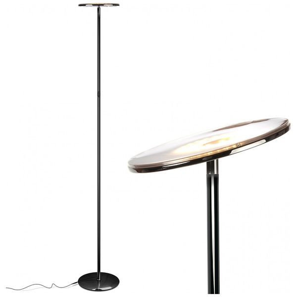 Luminária de Piso Contemporânea para Leitura, 2190 Lúmens, 0W, 110v, BRIGHTECH BT FL SKY 30 GNMTL BLCK