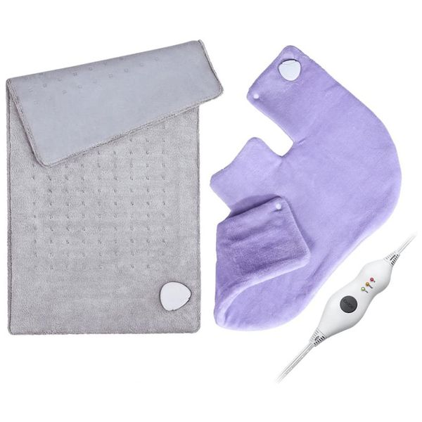 Conjunto de Almofadas de Aquecimento para Alívio da Dor no Pescoço, Ombros e Costas, 110V, PROALLER, Violeta