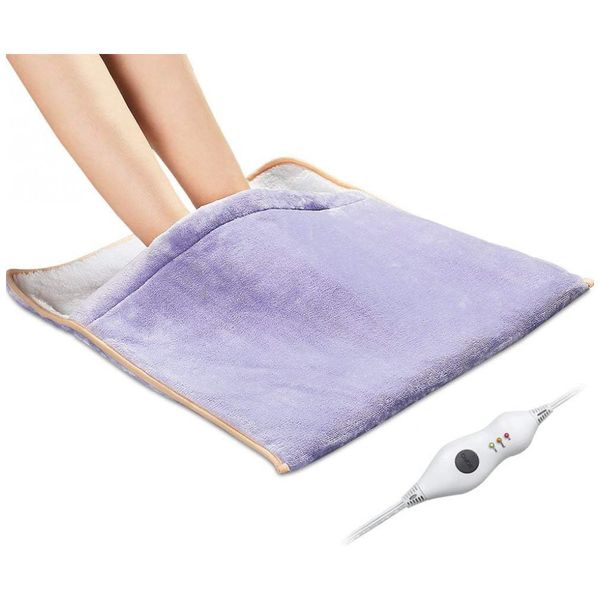 Aquecedor de Pés Elétrico de Flanela Ultra Suave com Desligamento Automático, 110V, PROALLER, Violeta