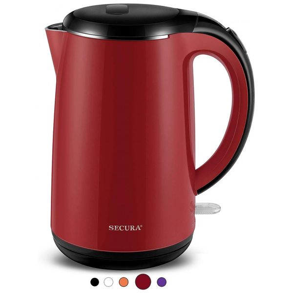Chaleira Elétrica 1701DB, 1,7L, Aço Inoxidável, 110v, SECURA SWK 1701DR, Vermelho