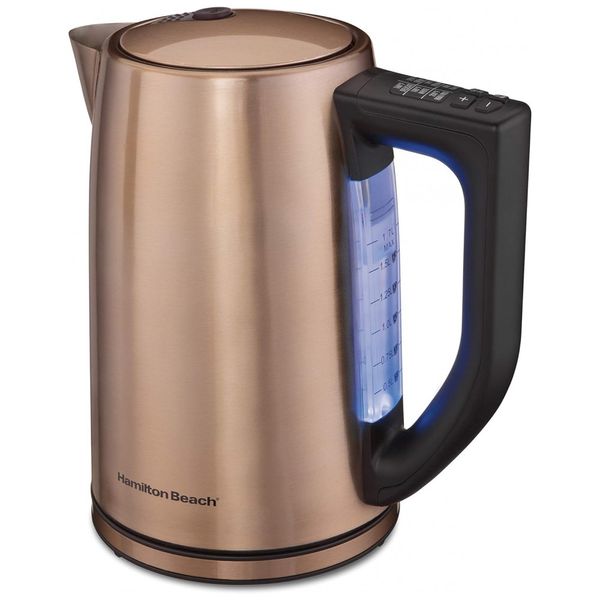 Chaleira Elétrica, 1.7L, Indicador LED, Aço Inoxidável, Cobre, 110v, HAMILTON BEACH 41026, Dourado escuro