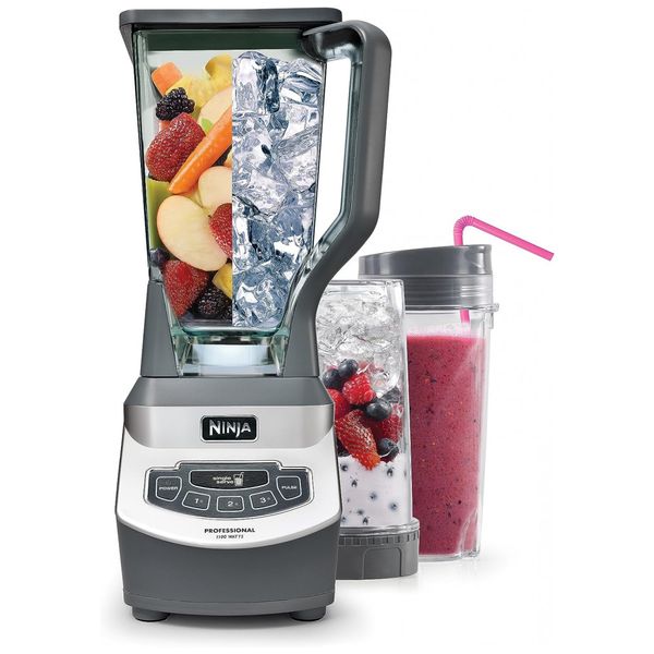 Liquidificador Profissional 2L, com 3 Funções e 2 Copos para Viagem, 1100 W 110V, NINJA BL660, Cinza